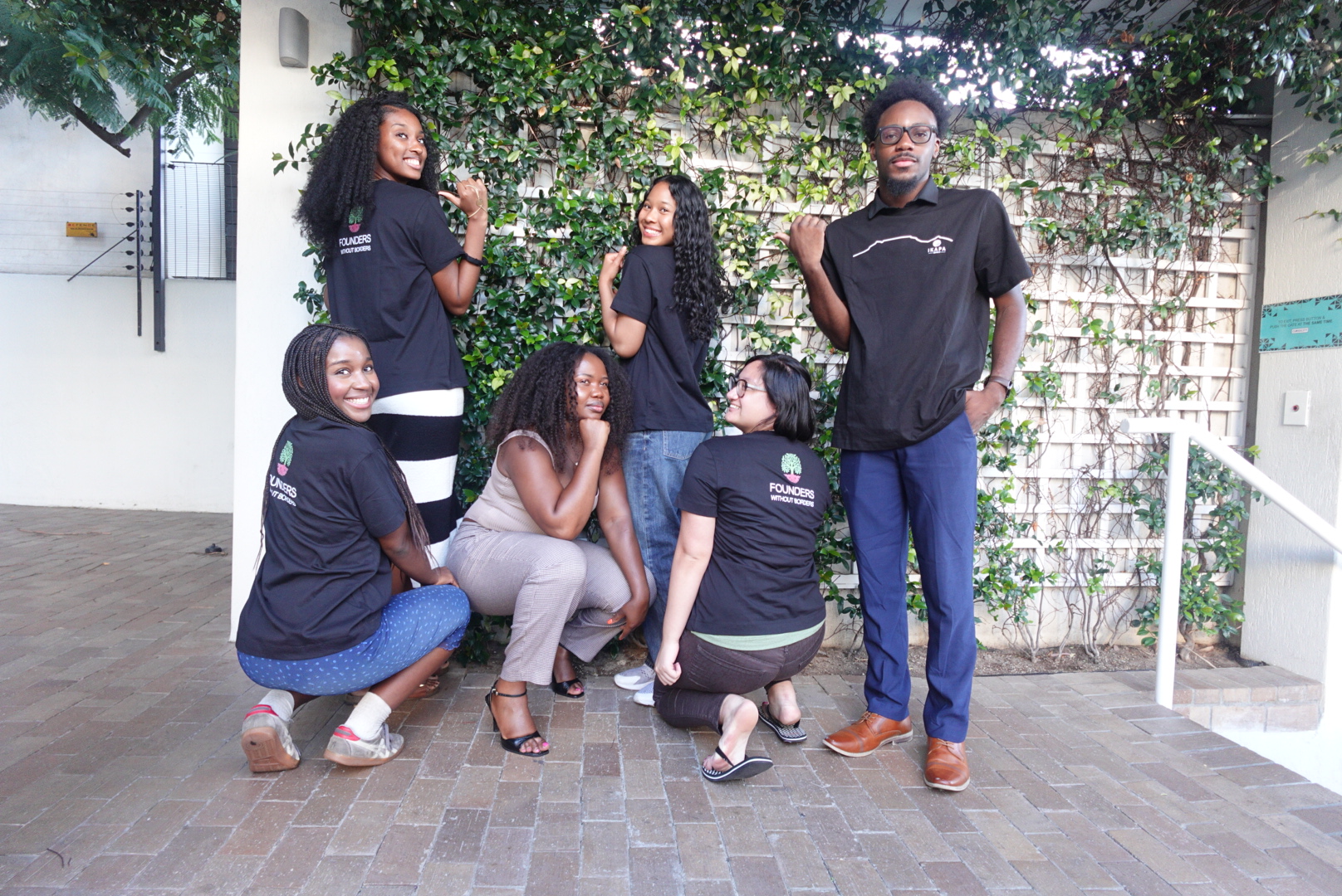 The cohort in their Founders Without Borders shirts
